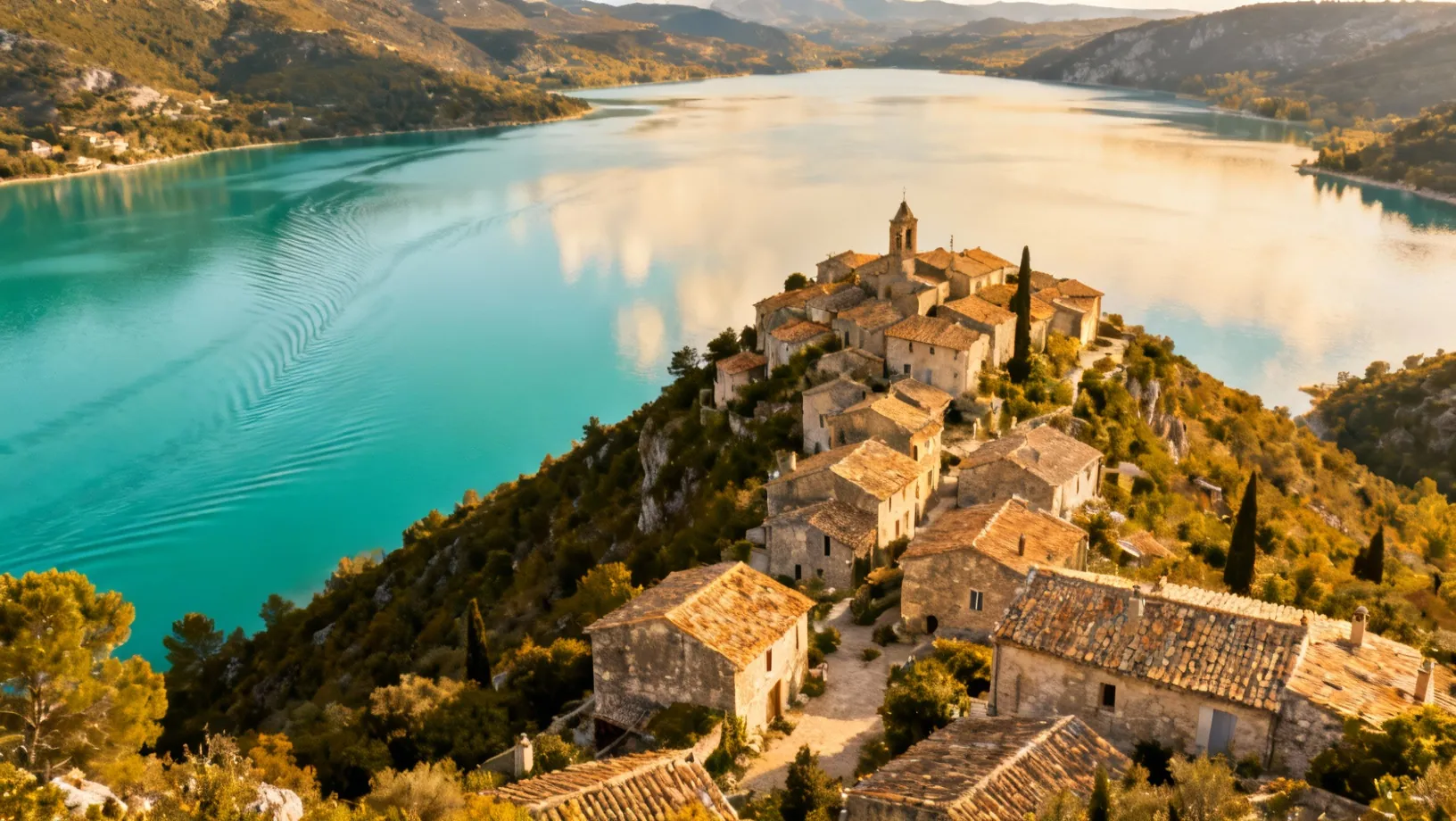 Vue de Aiguines dans le Verdon
